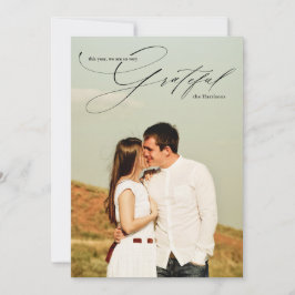 Tacksam manus kalligrafi Fullständig bild Julkort