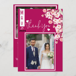 Tacksam med blommvin tack kort