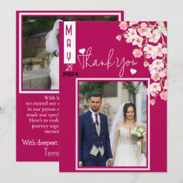 Tacksam med blomvin tack kort