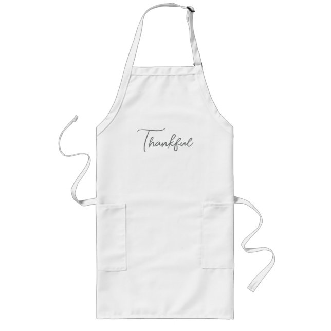 Tacksam minimalist skript Höst tackgivningsdag  Långt Förkläde (Framsidan)