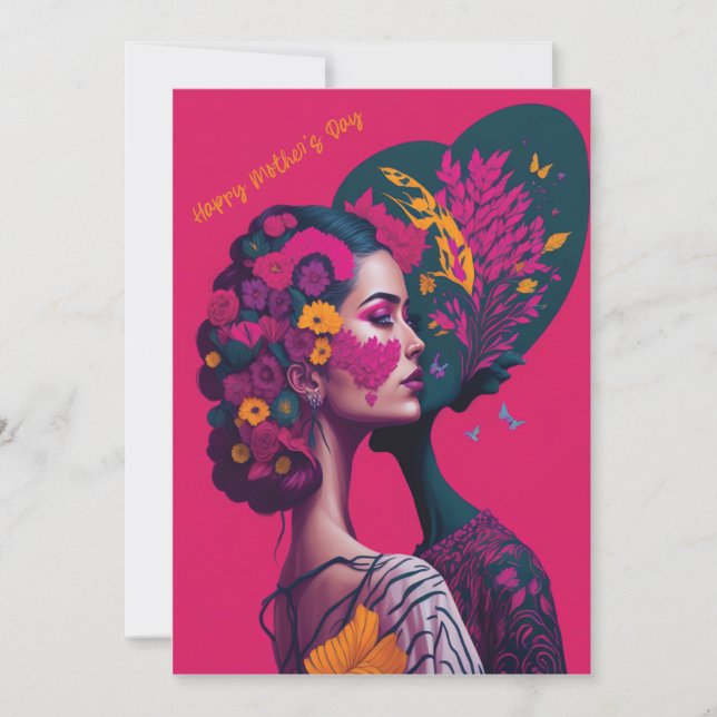 Tacksam Mors dag Platt Semesterkort Julkort (Framsida)