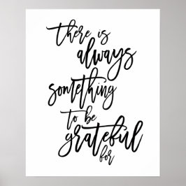 Tacksam Motiverande Citat Svart Poster