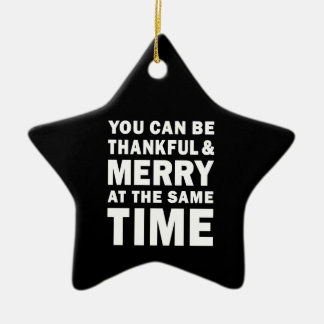 Tacksam och Glad Modern Svart Julstjärna Julgransprydnad Keramik