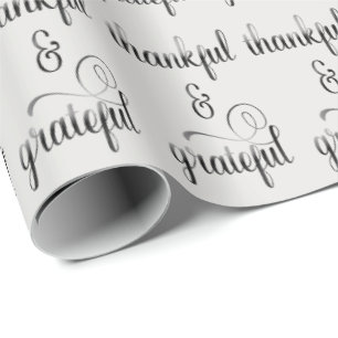 tacksam och tacksam utsmyckad text presentpapper