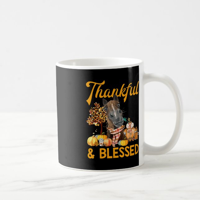 tacksam och välsignad pumphäst från anksgivi kaffemugg (Höger)