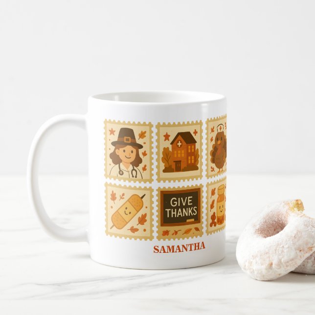Tacksam sjuksköterska | Fall Kaffemugg (Med munk)