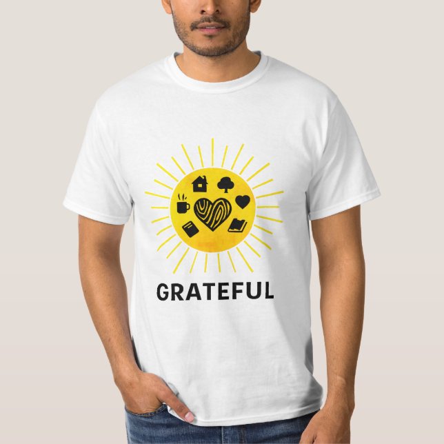 tacksam Sunburst Thanksgiving Shirt T Shirt (Framsida)