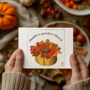 Tacksam Tacksägelse Välsignad Tacksgiving Vykort