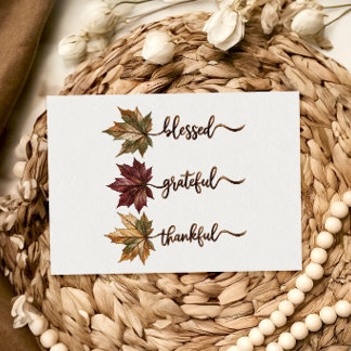 Tacksam Tacksägelse Välsignad Thanksgiving-kort