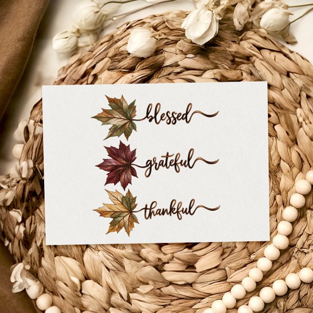 Tacksam Tacksägelse Välsignad Thanksgiving-kort (Skapare uppladdad)