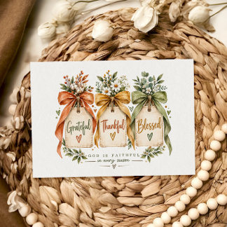 Tacksam Tacksägelse Välsignad Thanksgiving-kort
