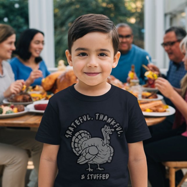 Tacksam, Tacksam, & Fylld Kalkon Thanksgiving T Shirt (Skapare uppladdad)