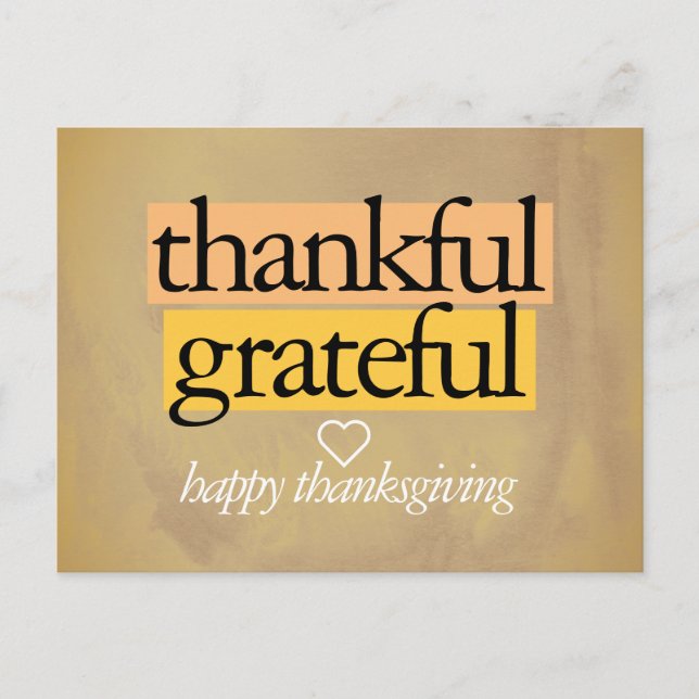 tacksam tacksam: glad thanksgiving vykort (Framsida)