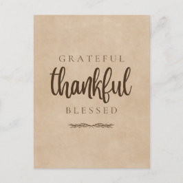 Tacksam Tacksam Salig Brun Vykort