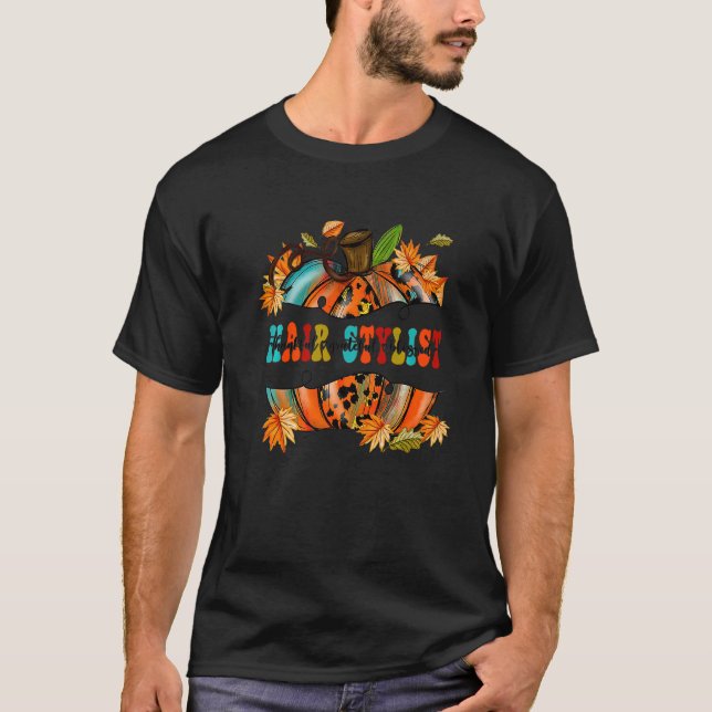Tacksam Tacksam Salig Frisör Pumpa Höst T Shirt (Framsida)