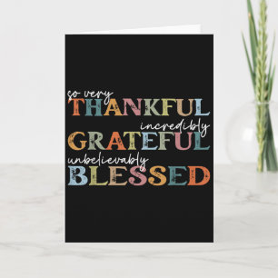 Tacksam Tacksam Salig Glad Thanksgiving Day F Kort