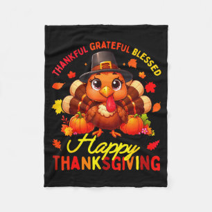 Tacksam Tacksam Salig Glad Thanksgiving Turkiet Fleecefilt
