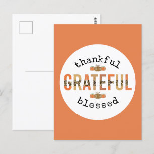 Tacksam Tacksam Salig Söt Höst Thanksgiving Vykort