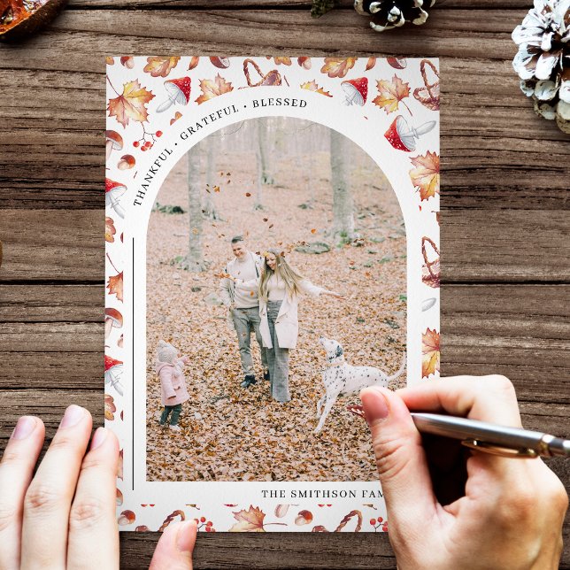 Tacksam Tacksam Salig Tacksgiving Foto Julkort (Skapare uppladdad)