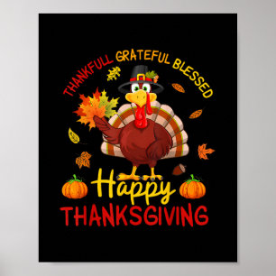 Tacksam Tacksam Salig Tacksgivingsturkey Kvinnor Poster