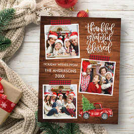 Tacksam Tacksam Salig Trä Lastbil Randigt Tejp Vykort