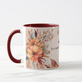 Tacksam tacksam välsignad Blommig Thanksgiving Mugg