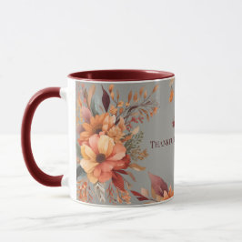 Tacksam tacksam välsignad BlommigTacksgiving Mugg