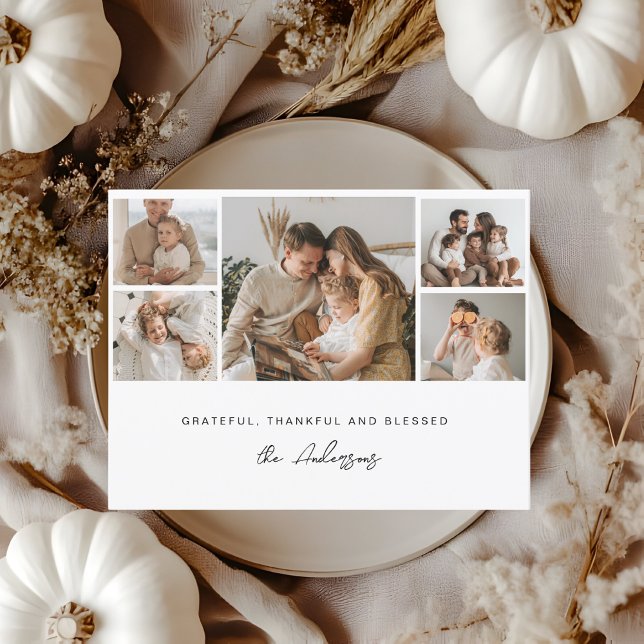 Tacksam Tacksam Välsignad Familj Tacksgiving Vykort (Skapare uppladdad)