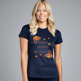 Tacksam Tacksam Välsignad Höst Fallande Löv T Shirt