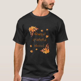 Tacksam Tacksam Välsignad Höst Fallande Löv T Shirt