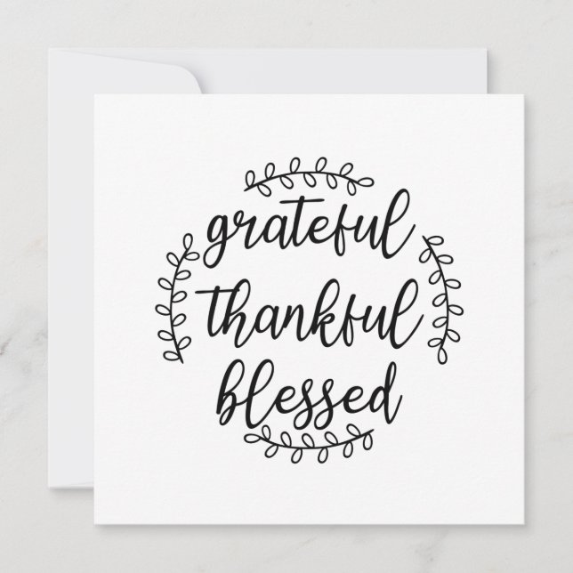 Tacksam Tacksam Välsignad Inbjudningar (Framsida)