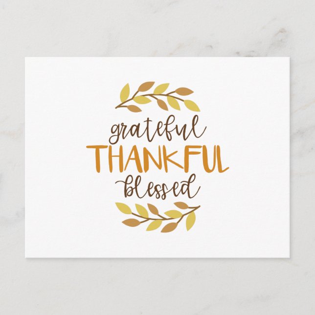 Tacksam Tacksam Välsignad Vykort (Framsida)