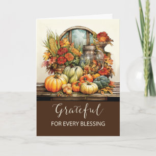 Tacksam Thanksgiving-segnelser med Stilleben Kort