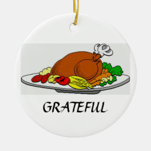 Tacksam Turkiet för thanksgiving prydnad Julgransprydnad Keramik