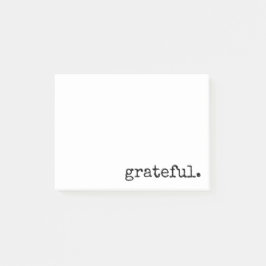 tacksam typografi vit post-it block