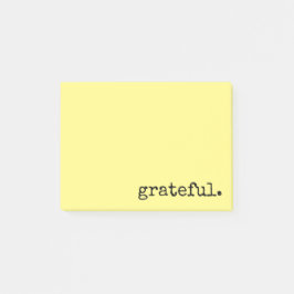 tacksam typografisk gult post-it block
