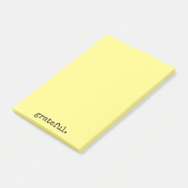 tacksam typografisk gult post-it block