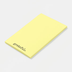 tacksam typografisk gult post-it block
