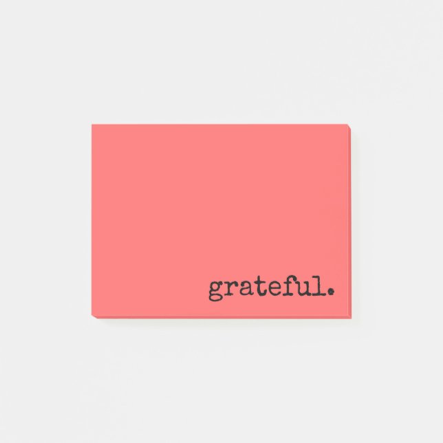 tacksam typografisk koral post-it block (Framsida)