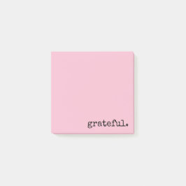 tacksam typografisk rosa post-it block