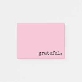 tacksam typografisk rosa post-it block