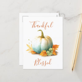 Tacksam & Välsegnad Thanksgiving Högtidskort Helg Vykort