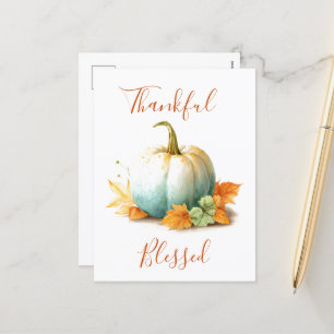 Tacksam & Välsegnad Thanksgiving Högtidskort Helg Vykort