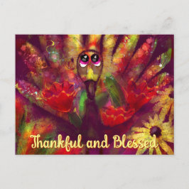 Tacksam Välsignad Kalkon Personlig Thanksgiving Vykort
