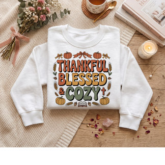 Tacksam, välsignad, mysig. Thanksgiving-design T Shirt