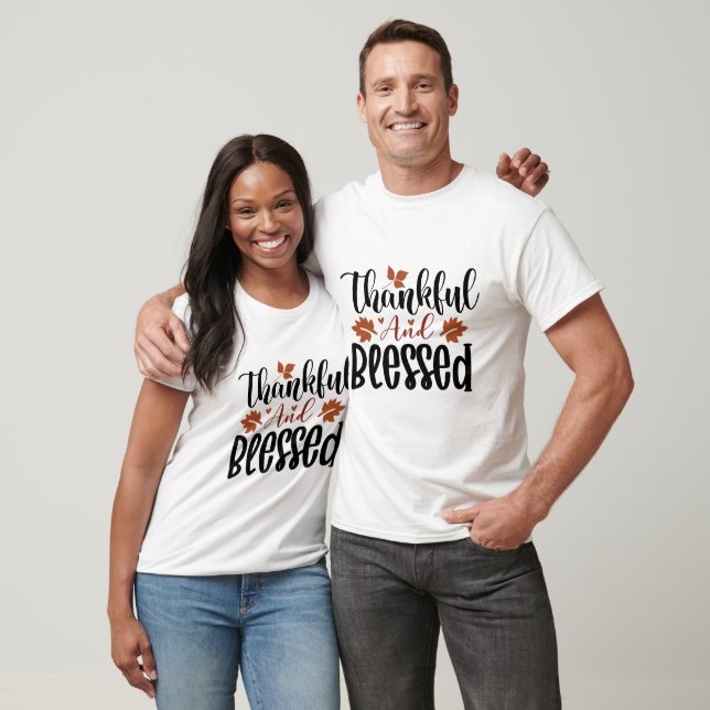 Tacksam & Välsignad - Tacksgiving T Shirt (Unisex)