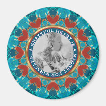 Tacksamhet Aqua Teal Mandala Anpassade Ord & Foto