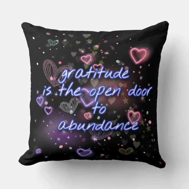 tacksamhet är en öppen dörr till överflöd kudde (Framsida)