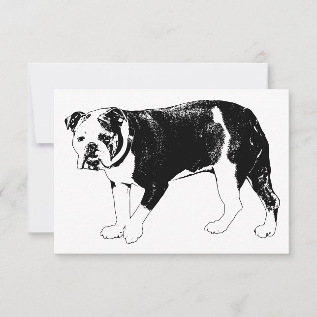 Tacksamhet Bulldog, Snäll Uttryck Tack Kort (Framsida)