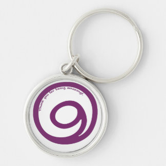 Tacksamhet Keychain Rund Silverfärgad Nyckelring